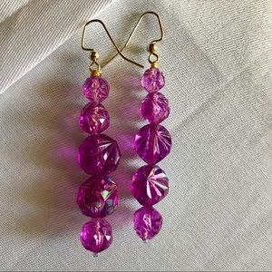 Iridescent Purple Beaded Earrings
